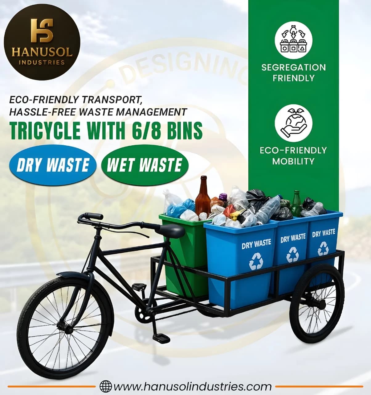 Hanusol Garbage Cycle Rickshaw