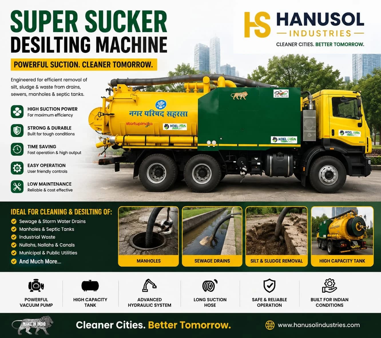 Hanusol Super Sucker Desilting Machine