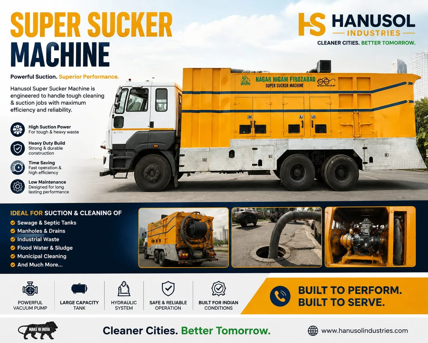 Hanusol Super Sucker Machine Sludge Extractor
